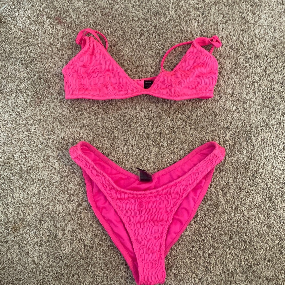 Triangl Pink Maia Bikini, Small + Top & Small Bottoms & bag